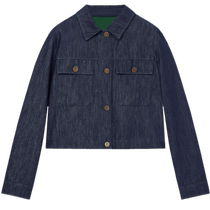 (Cotton and linen blend) ERDOS retro imitation denim jacket 24th autumn new womens loose casual short jacket