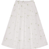 (Same style as the show) ERDOS holiday style skirt for women 24th summer new white embroidered elegant A-line umbrella skirt