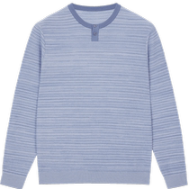 ERDOS long-sleeved sweater 2024 early autumn new round neck mens color-blocked textured pullover wool cotton blend