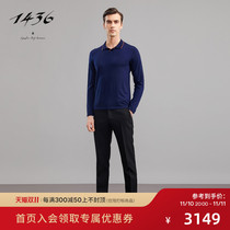 1436 cashmere polo collar men's cashmere sweater