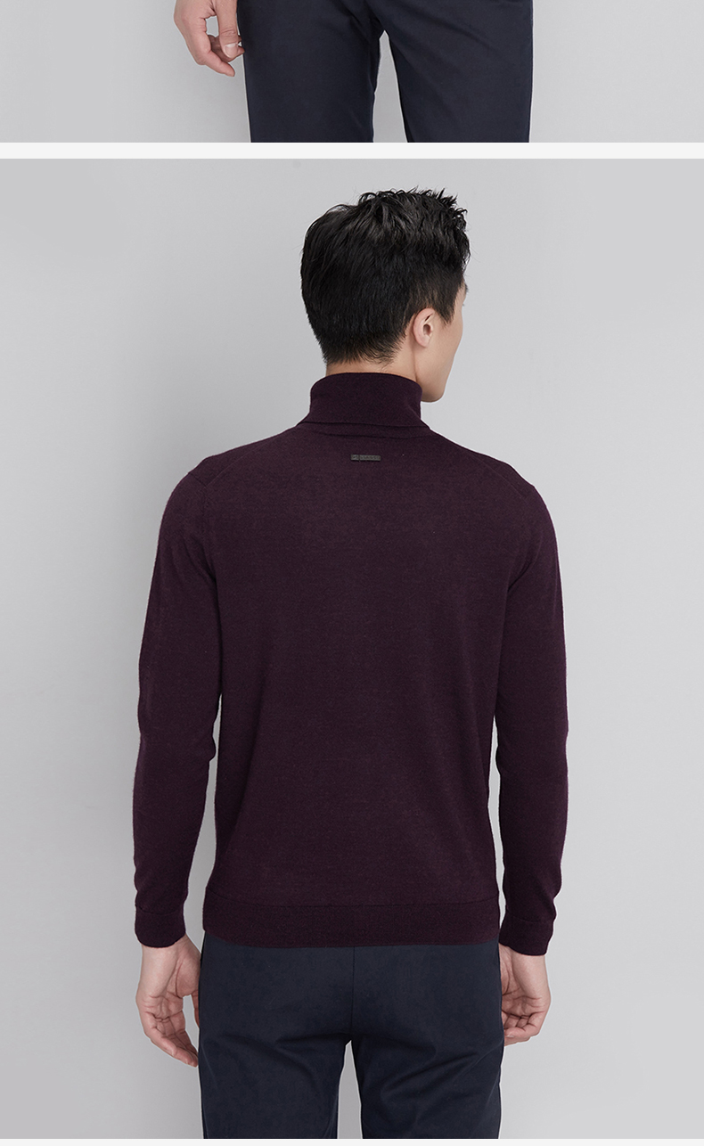 Ordos mùa thu và mùa đông worsted màu rắn cao cổ áo của nam giới áo len cashmere Q177A0005