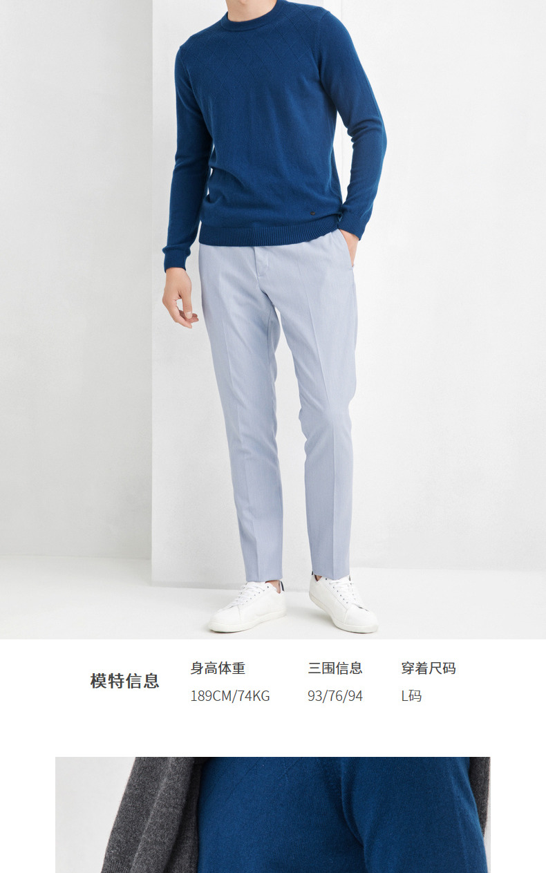 Áo len cashmere cổ điển Ordos mùa thu đông 2018 mới áo cổ lọ nam