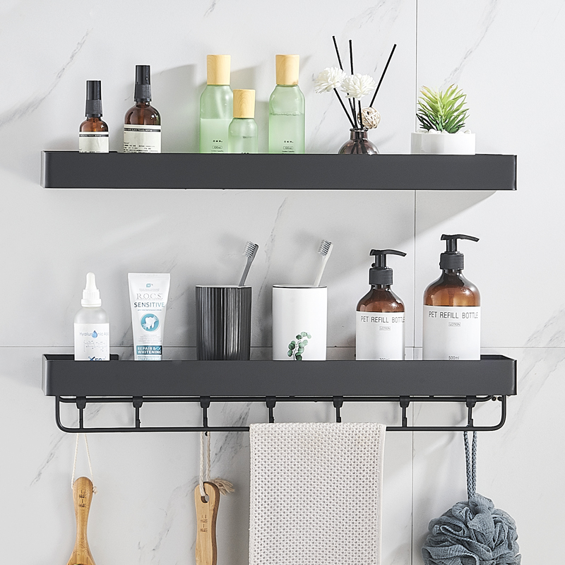 Punch-free bathroom powder room shelf wall-mounted washstand toilet washing machine wall towel storage layer shelf