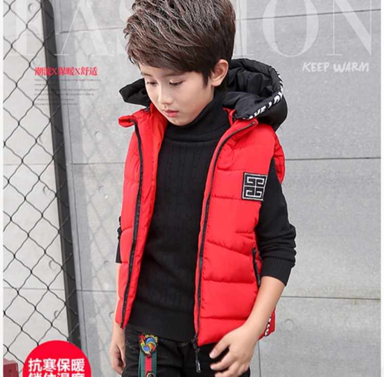 Trẻ em cộng với áo nhung cotton dày cho bé trai mùa thu và mùa đông thiếu nhi lớn mùa xuân mới vest vai mùa đông vest lỏng áo gile cho bé gái 7 tuổi