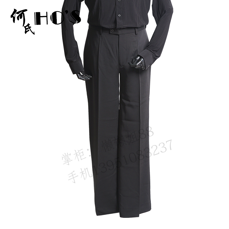 Men's Crystal Hemp Dance Pants Modern Professional Men's Latin Dance Pants Competition Adult Coaching Suit