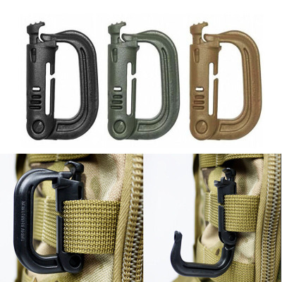 Plastic steel military fan tactical D-type hanging buckle molle backpack hanging buckle lightweight medium-sized tactical bag outdoor carabiner