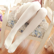 Japanese sweet vertical streak velvet pantyhose apparently thin thick white stockings female spring autumn socks