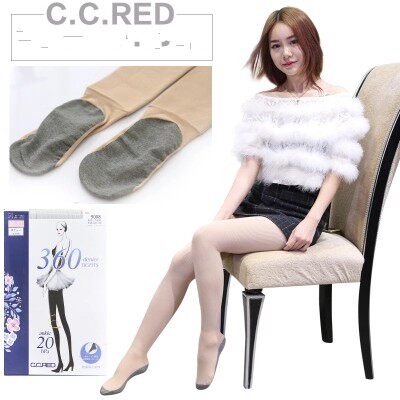 New Spring and Autumn 360D foot sole cotton anti - odor pressure pantyhose high density fine vertical strip and thin pantyhose