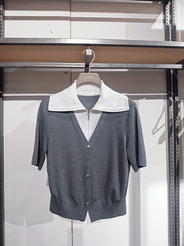 Minor Defects Discount: S Series & Boutique Fall 25 Tencel + Acetate Fiber Large Lapel Short Sleeve Knit Shirt