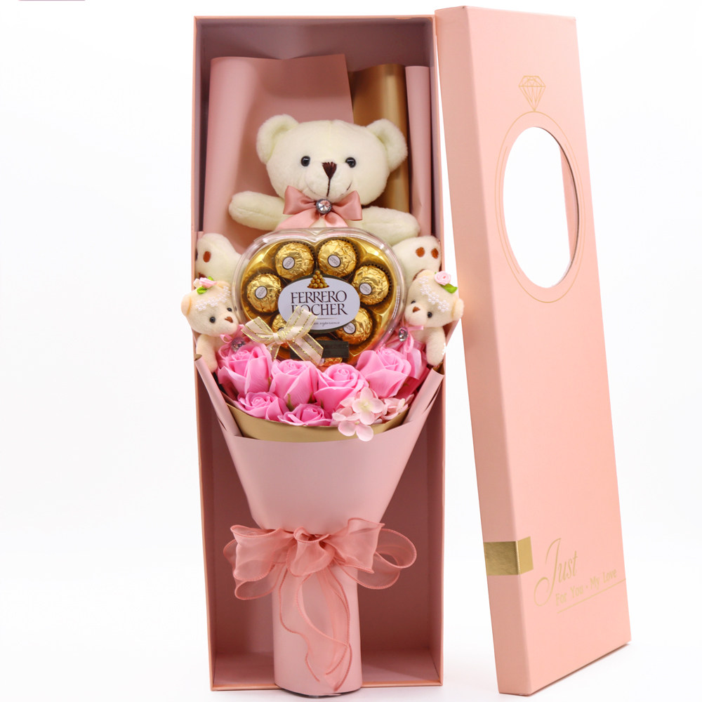 Cartoon Bouquet Doll Doll Soap Rose Candy Gift Box Gift Gift Gift Gift Gift Gift