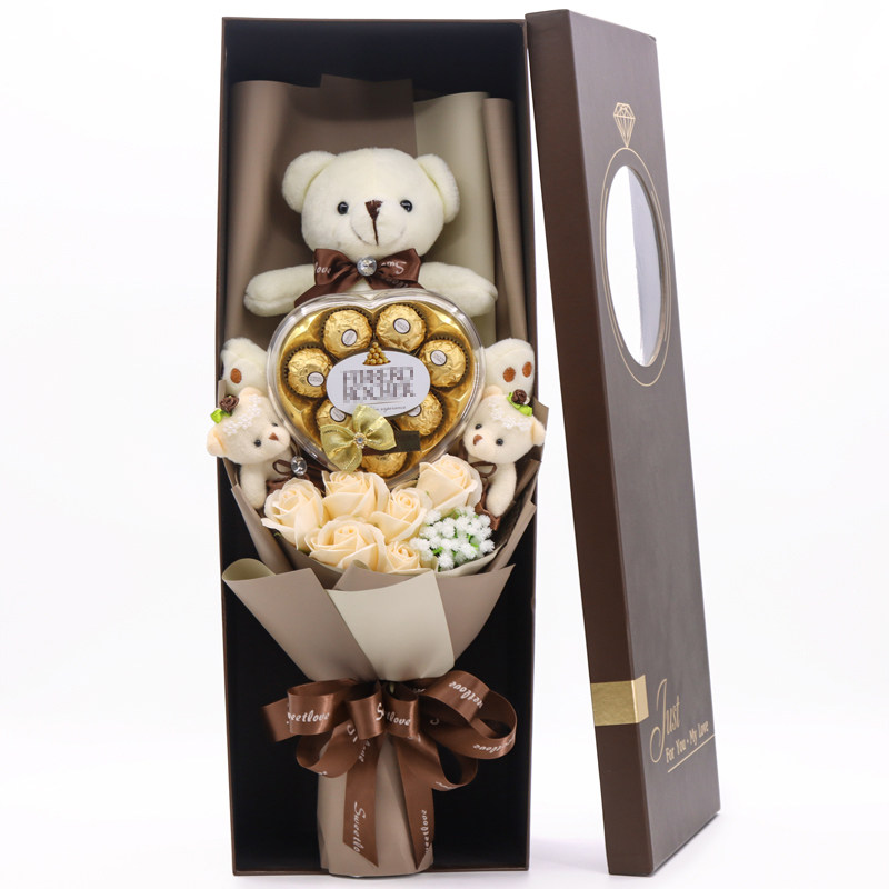 Candy Chocolate Bouquet Gift Box Small Bear Doll Cartoon Doll Doll Boy Send Girl Girlfriend Birthday Present