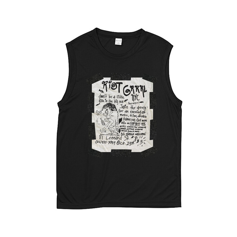 Feminist Punk Female Rights Girl Power Graffiti Multi-Material Collage Men's and Women's Pure Cotton Sleeveless Waistcoat T-Shirt