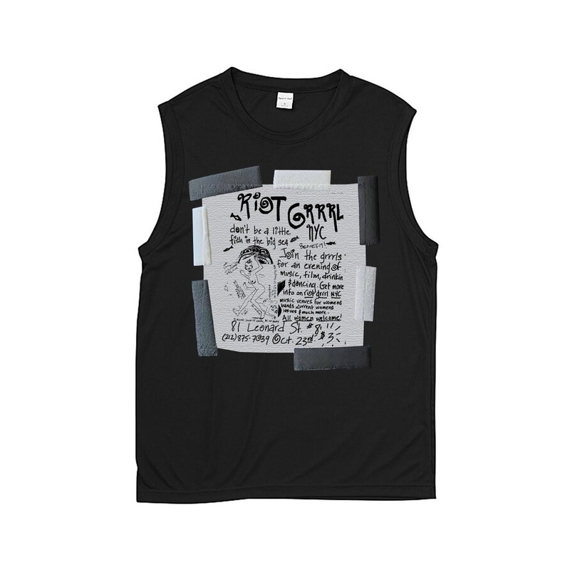 Feminist Punk Female Rights Girl Power Graffiti Multi-Material Collage Men's and Women's Pure Cotton Sleeveless Waistcoat T-Shirt