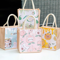 Canvas bag female primary school student handbag carrying book Childrens cram school bag make up class bag summer bag bag