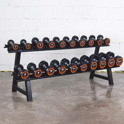 Commercial Round Dumbbell Rack, Double-Layer Dumbbell Rack, Round Dumbbell Rack, Double-Layer Dumbbell Rack, Can Hold 10 Pairs of 20 Dumbbells