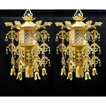 Japanese direct mail Shrine 1 pair of streamers with treasure cover Japanese Buddhist Hall Home Dragon pattern Lotus Flower Home lantern