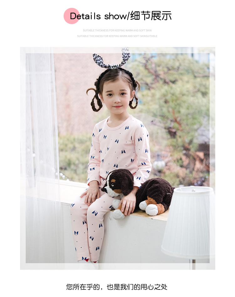 BLESSDOG2018 chú chó màu xanh nhà mùa thu và mùa đông mới hươu cashmere dày lên đồ lót trẻ em đặt quần áo cô gái mùa thu đồ lót cho bé gái tuổi dậy thì