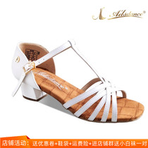 ADSdance Childrens Latin Shoes Professional White Soft Sole Competition Low Heel Cha Cha Dance Shoes ADS Latin Dance Shoes