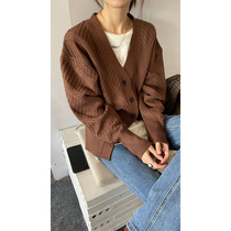 Red Peoples Pavilion Knitted Sweatshirt Woman Autumn Winter New Korean Version Womens Dress 2022 Exploits Design Sensation Small Crowdwear Jacket Cardigan