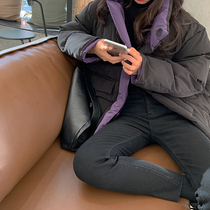 Red Peoples Hall wearing cotton clothes on both sides of the new Korean version of Super fire loose short collar thick cotton coat