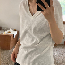 Red Hall white short sleeve T-shirt female summer 2021 new fashion brand fashion loose design sense niche coat tide