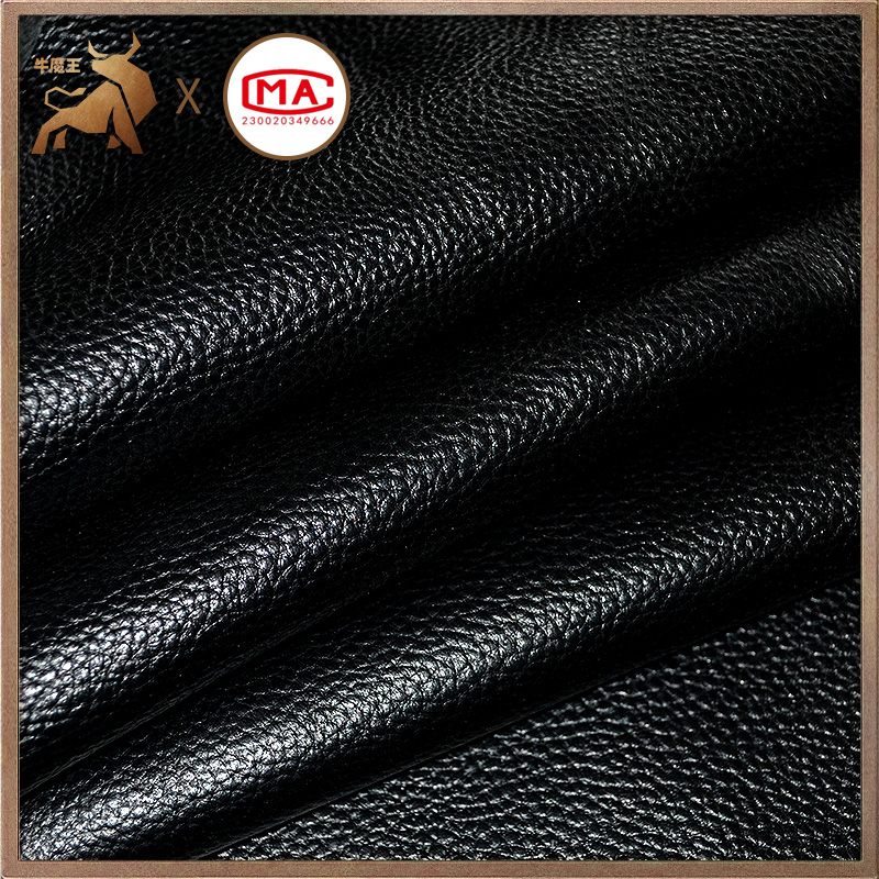 Black Head Layer Cow Leather Leather Leather lychee tattooed sofa seat headboard Soft bag full genuine leather Leather Fabric-Taobao