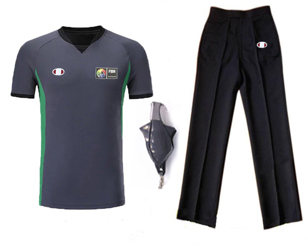 2021 Season New Asian Cup FIBA Basketball Referee Suit Top + Pants Whistle 