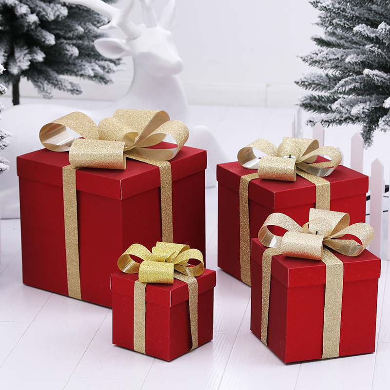 Christmas Decorations Frosted Gold Powder Gift Box New Year Spring Festival Window Props Gift Box Scene Arrangement Display Christmas Decorations Frosted Gold Powder Gift Box New Year Spring Festival Window Props Gift Box Scene Arrangement Display
