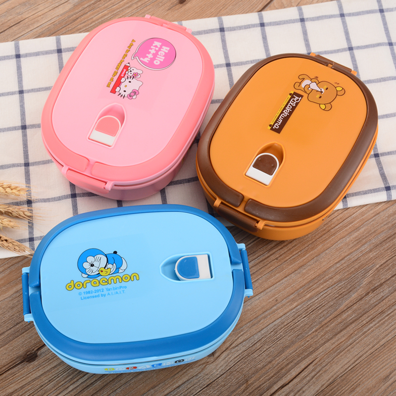 Stainless steel student lunchbox South Korean hand rectangular cute children Blister Noodles Bowl single Day Insulated Lunch Box