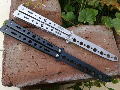 Нож-бабочка, тренировочный нож, инструмент для метания, складной нож C27, черно-белый метательный нож без края