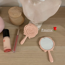 Xin help grocery store rose flower small makeup mirror handheld makeup mirror student portable small mirror