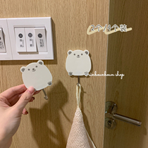 Help Grocery Shop Creative Lovely Polar Bear Wall Click-free Punch Kitchen Bathroom Door Link