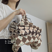 Xinhelp groceries Grocery Paving color rhombus Towel Face Towels Wrap Scarves Coral Suede Water Suction Speed Dry body Bath Towels
