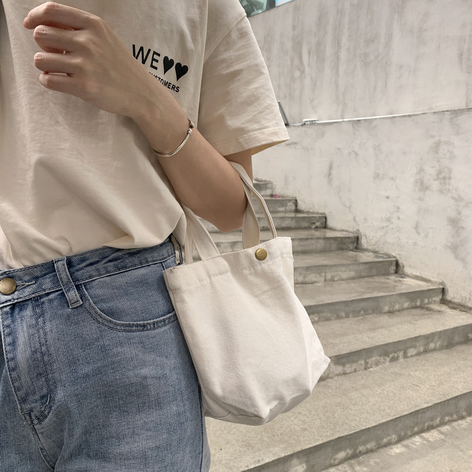 Xin Help groceries Pure Color Canvas Handbag bag Cloth Bag small cloth bag Environmentally Friendly Bag bag Hand Canvas Bag