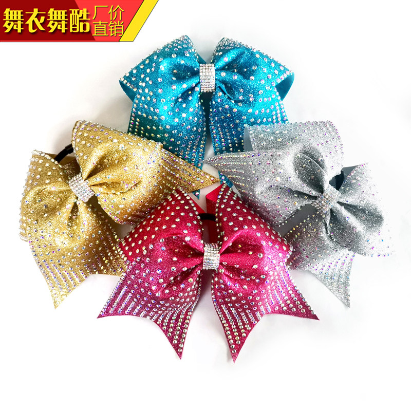 Dance clothes Dance cool handmade La La exercise game Bow headdress Head flower cheerleader Hair circle Cheerleader