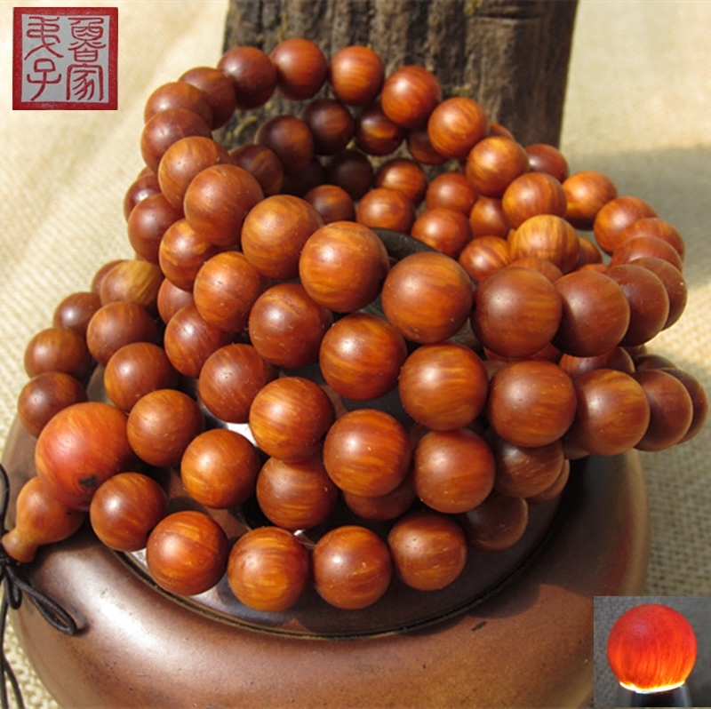 Long white Mountain Amber Wood's Hand Strings North Dullness of the Tohoku Fragrant Wood Buddha Beads Candida Beads handout