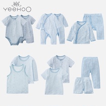 3 folded up in English Summer thin cotton lingerie baby clothes male and female baby breathable khae one-piece clothes