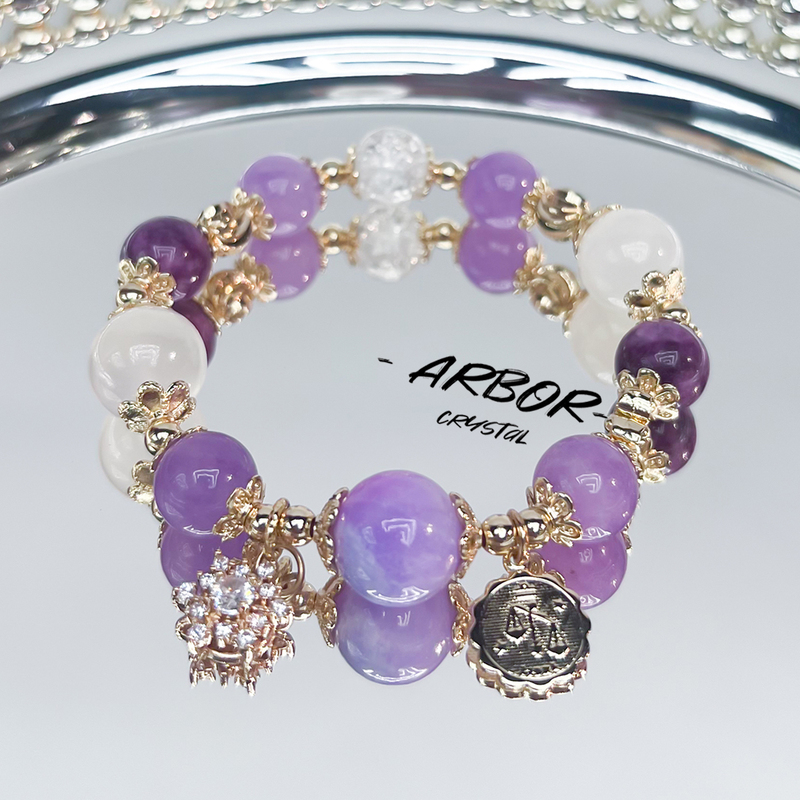 Original Ins Design Starry Sky Natural Amethyst Bracelet Lavender Purple Jade Crystal Bracelet Good Luck Gift for Girls Original Ins Design Starry Sky Natural Amethyst Bracelet Lavender Purple Jade Crystal Bracelet Good Luck Gift for Girls