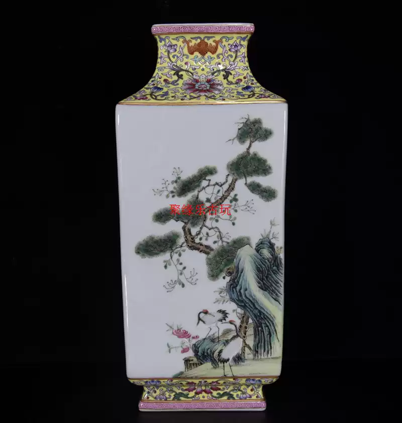 古玩古瓷器大明成化年制斗彩龙穿花玉壶春瓶