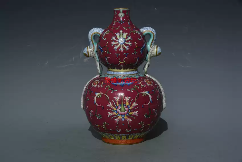 古玩古瓷器大明成化年制斗彩龙穿花玉壶春瓶