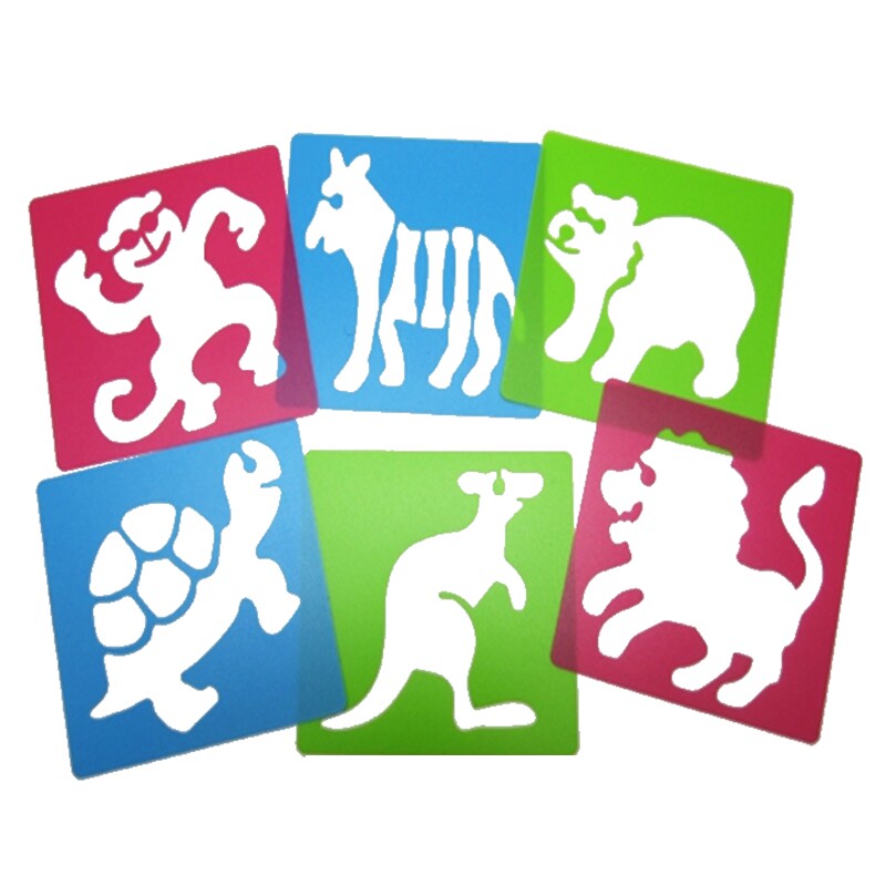 Kindergarten beauty operation materials children painting hollow template for painting graffiti tool animal template B