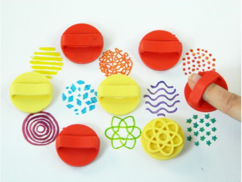 Kindergarten art material handmade baby graffiti creative DIY small rubber finger print-pattern seal