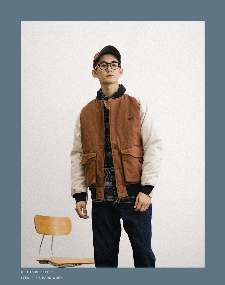 Áo khoác cotton nam GBOY Áo khoác cotton mùa đông dày đôi mẫu in họa tiết đồng phục bóng chày cotton nam 2018 mới áo ấm nam