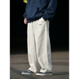 Tide, демисезонные однотонные вельветовые штаны, трендовые повседневные брюки, свободный прямой крой, оверсайз