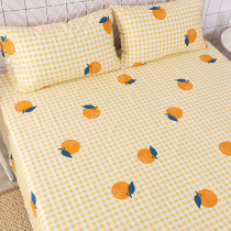 Large Orange Small Fresh Single Piece Pure Cotton Linen Cute Student Dormitory Girl Single Double Full Cotton Bed Ogasawara