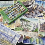 Китайская открытка, свежая акварель, карточки, ручная роспись