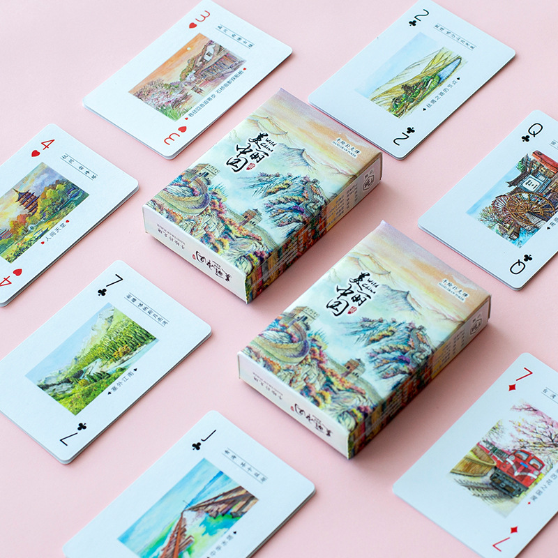 Bookland Cultural creation beautiful Chinese playing card tourism scenic spots cultural and creative souvenir gift creative card