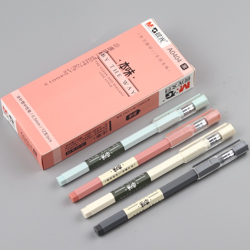 Morning light AGPA 0404 flavor pure color scrub Six diamond neutral pen carbon 0 5 core full needle pipe pen