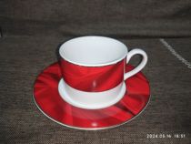 Nestlé coffee plate coffee cup set 2004 red limited collection edition plate diameter about 15 5CM
