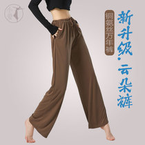 Broad legs Dance Modern Dance Summer Spring and Summer Thin Dance High Waist Body Pants Copper Ammonia Dance Trousers